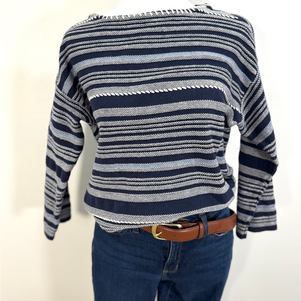 Striped Navy and White Sweater